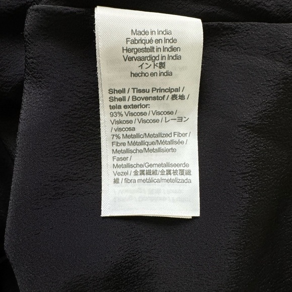 J.Crew Ruffleneck Mini Dress Metallic Rose Pattern Elastic Waist Size 12 - Picture 9 of 11